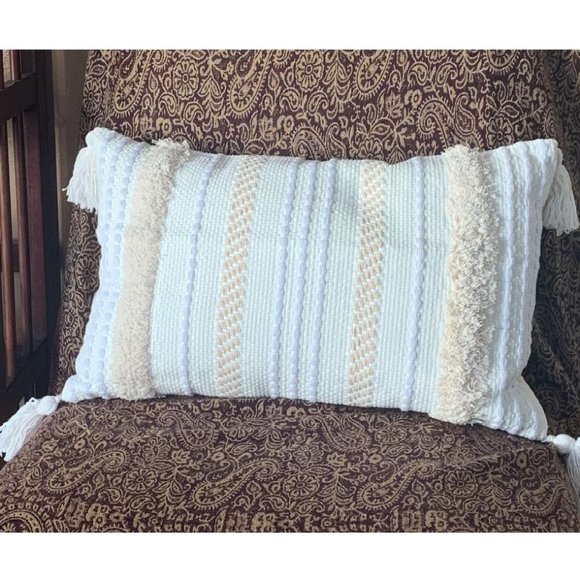 Boho Throw Pillow Cover Decorative Farmhouse Case Bohemian Cottage Decor 12x20 - Picture 1 of 15